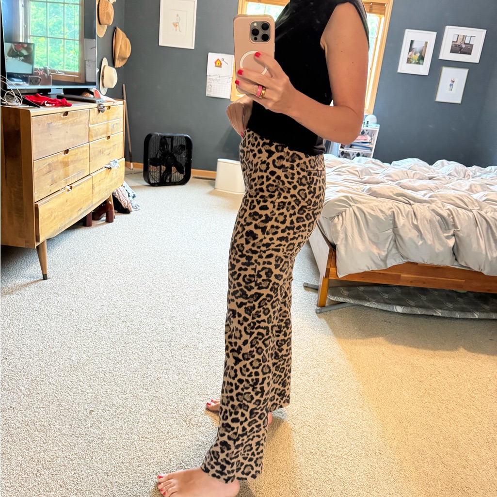 Loft Leopard Print Wide Leg Pants